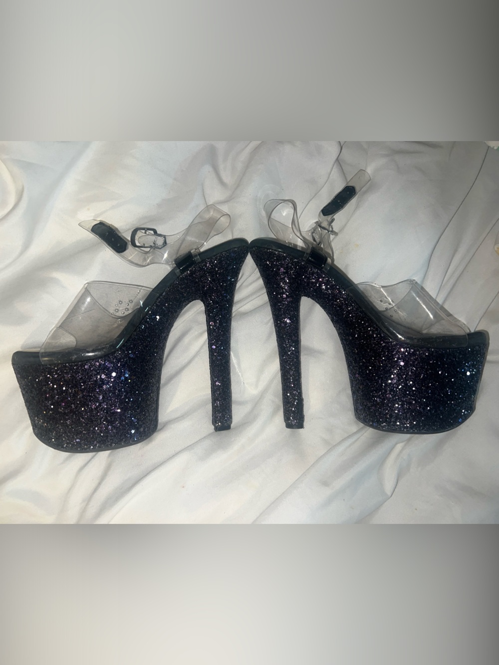 711-Serenity Glitter Platform Heels by Ellie
